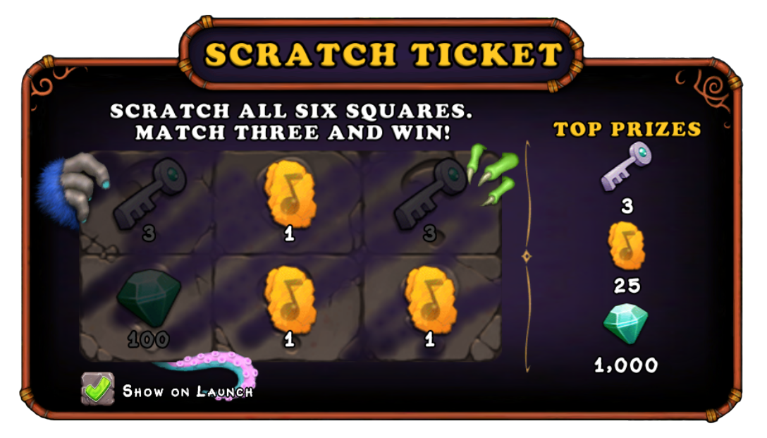 Scratch Tickets Now Contain Relics Scratch Tickets Now Contain Relics